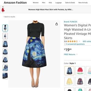 Van Gogh starry night skirt